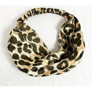 Eugenia Kim Silk Headband Leopard Print Elastic Back Cheetah Animal